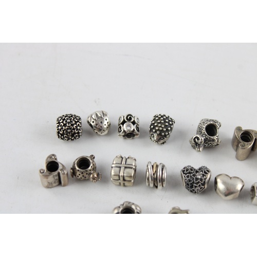 130 - 16 x .925 Sterling Silver PANDORA CHARMS inc. Spacers, Bag, Chicken, Rose (58g)