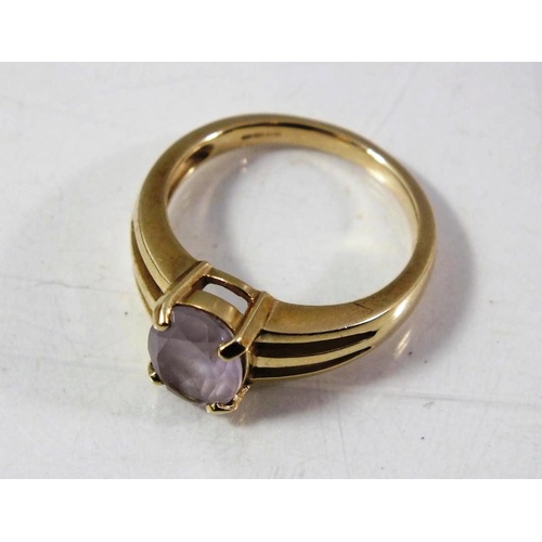 171 - 9CT GOLD ROSE QUARTZ RING SIZE N, WEIGHT 3.7G