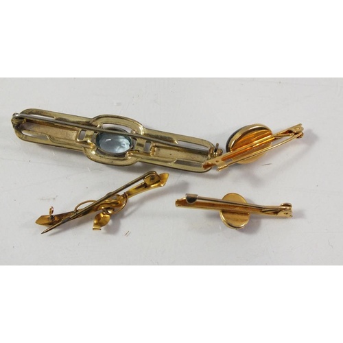 260 - FOUR VINTAGE GOLDTONE BAR BROOCHES