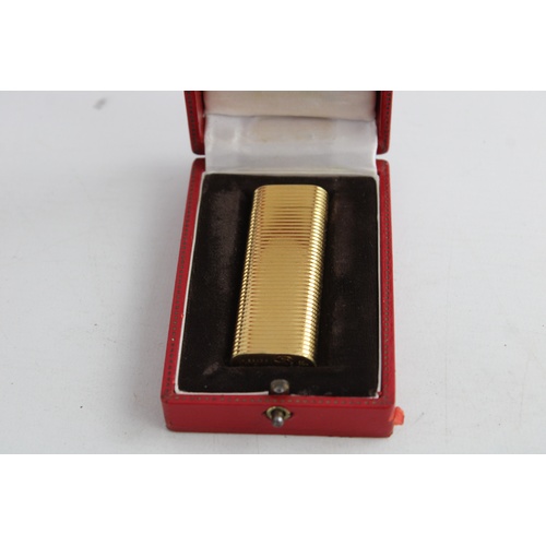 7 - Vintage CARTIER Paris Gold Tone Gas Cigarette LIGHTER No.40155X Boxed WORKING