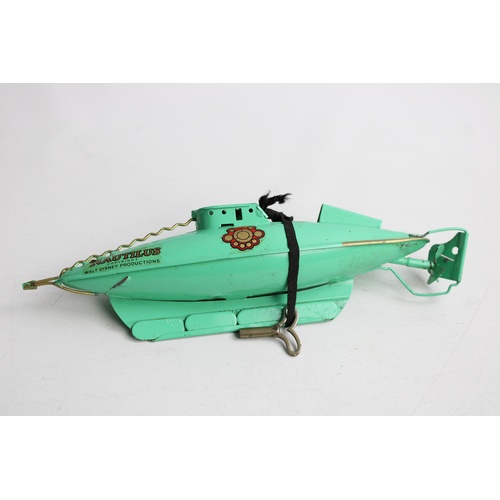 12 - RARE Vintage 1954 WALT DISNEY / SUTCLIFFE Tin Plate Toy Nautilus SUBMARINE