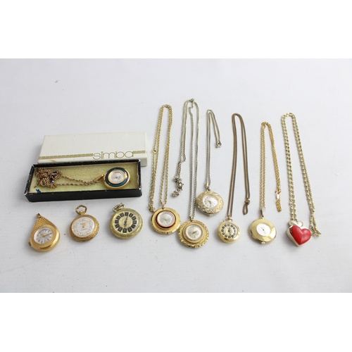 15 - 10 x Vintage Ladies PENDANT WATCHES Hand-Wind WORKING Inc. Gradus, Savoy Etc