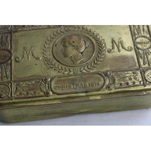 21 - Antique WW1 Brass Princess Mary Christmas Tin (138g)