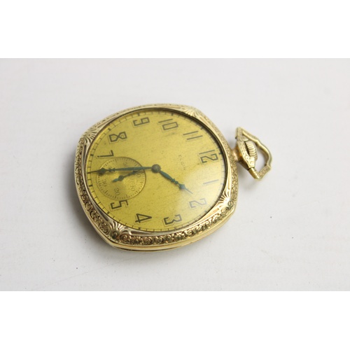 30 - Vintage Gents c.1930's ELGIN Gold Tone POCKET WATCH Hand-Wind 17 Jewel Movement