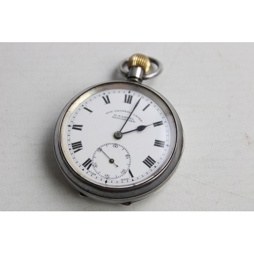 35 - Vintage Gents Stamped .925 STERLING SILVER Pocket Watch Hand-Wind WORKING (89g)