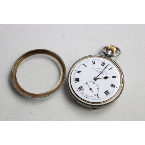 35 - Vintage Gents Stamped .925 STERLING SILVER Pocket Watch Hand-Wind WORKING (89g)