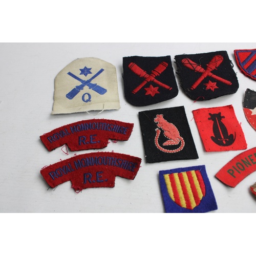 36 - 16 Vintage MILITARY Cloth Badges Inc Shoulder, Sleeve, Printed Titles, Canadian