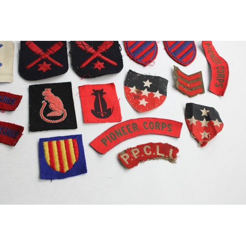 36 - 16 Vintage MILITARY Cloth Badges Inc Shoulder, Sleeve, Printed Titles, Canadian