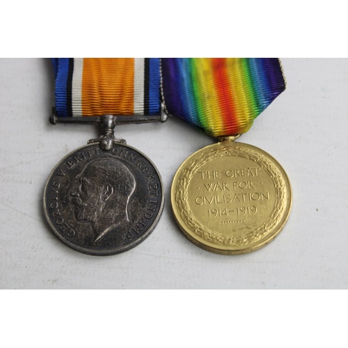 41 - WW1 RAF Medal Pair w/ Original Ribbons Named 102139 3rd Air Mechanic