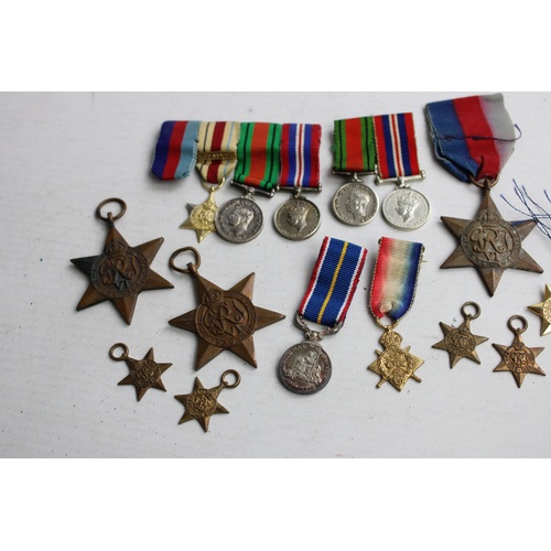 44 - Collection of Vintage MILITARY Medals Full Size & Miniature Inc WW1, WW2 Etc