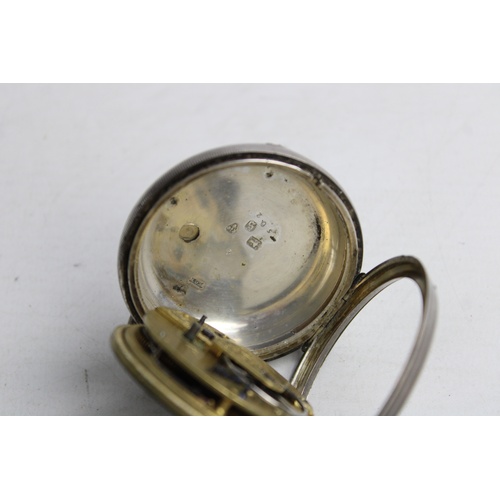 46 - Antique Gents .925 STERLING SILVER Open Faced Fusee POCKET WATCH Key-Wind (133g)