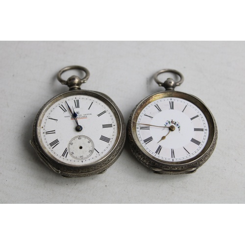 48 - 3 x Vintage Ladies .935 & .925 STERLING SILVER Fob WATCHES Key-Wind (134g)