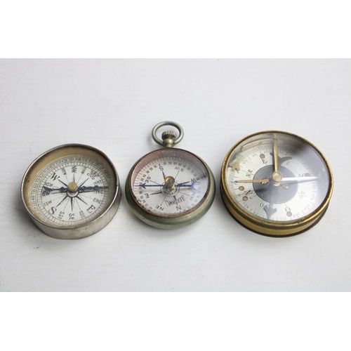 49 - 3 x Antique / Vintage COMPASSES Inc Short & Mason Etc