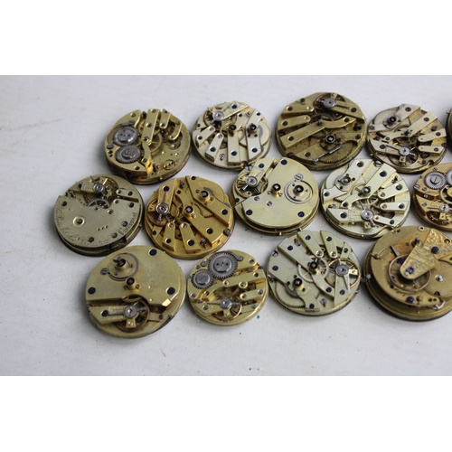 51 - 12 x Antique / Vintage POCKET WATCH MOVEMENTS Part Movements w/ Dials Inc Fusee