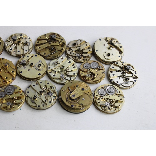 51 - 12 x Antique / Vintage POCKET WATCH MOVEMENTS Part Movements w/ Dials Inc Fusee