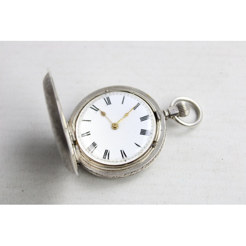 52 - Vintage Ladies .935 SILVER Cased Full Hunter Fob WATCH Hand-Wind Cased (51g)