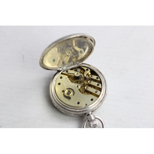 52 - Vintage Ladies .935 SILVER Cased Full Hunter Fob WATCH Hand-Wind Cased (51g)