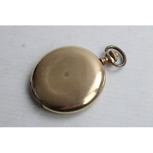 53 - Vintage Gents ROLLED GOLD Full Hunter POCKET WATCH Hand-Wind (99g)