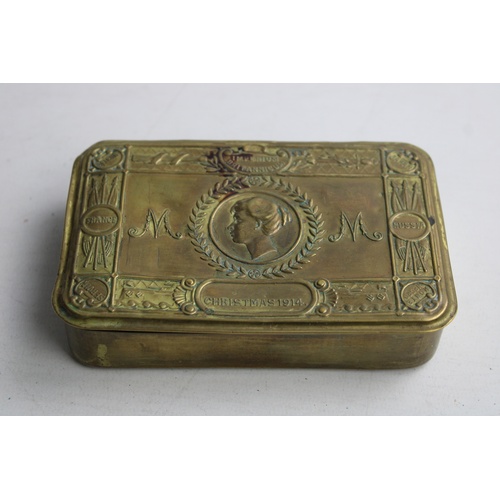 54 - Antique WW1 Brass Princess Mary Christmas Tin (133g)