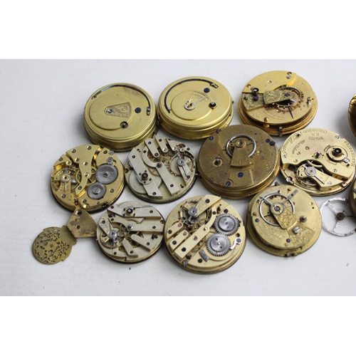 56 - 12 x Antique / Vintage POCKET WATCH MOVEMENTS w/ Dials Key & Hand-Wind Inc Fusee