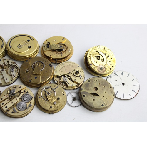 56 - 12 x Antique / Vintage POCKET WATCH MOVEMENTS w/ Dials Key & Hand-Wind Inc Fusee