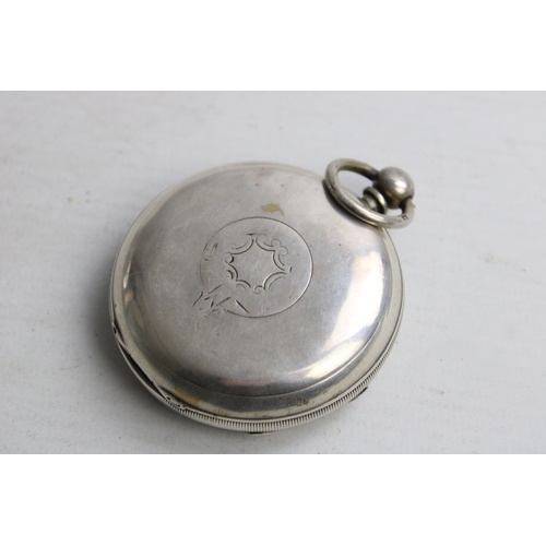 59 - Vintage Gents .925 STERLING SILVER Open Faced POCKET WATCH Key-Wind (180g)