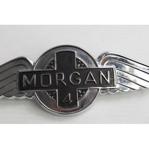 64 - Vintage MORGAN PLUS 4 Car Bonnet BADGE w/ Fixing Studs Intact