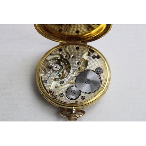 65 - Vintage TEMPO Rolled Gold POCKET WATCH Hand-Wind WORKING w/ Swiss 15 Jewel (59g)