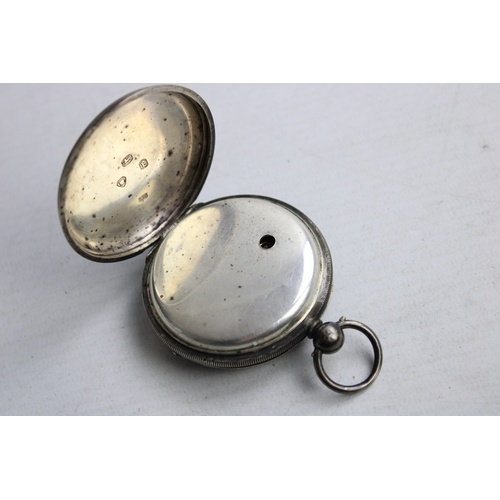 74 - Antique Gents .925 STERLING SILVER Pocket Watch Key-Wind Maker C Eisenberg 133g