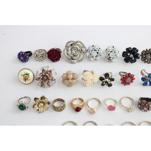 100 - 36 x Vintage & Retro RINGS inc. Rhinestone, Floral, Enamel, Statement, Cocktail