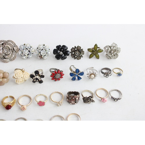 100 - 36 x Vintage & Retro RINGS inc. Rhinestone, Floral, Enamel, Statement, Cocktail