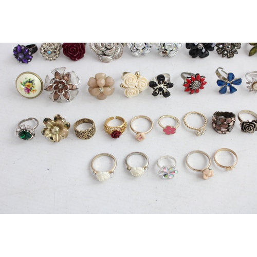 100 - 36 x Vintage & Retro RINGS inc. Rhinestone, Floral, Enamel, Statement, Cocktail