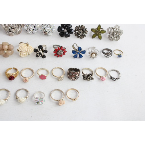 100 - 36 x Vintage & Retro RINGS inc. Rhinestone, Floral, Enamel, Statement, Cocktail