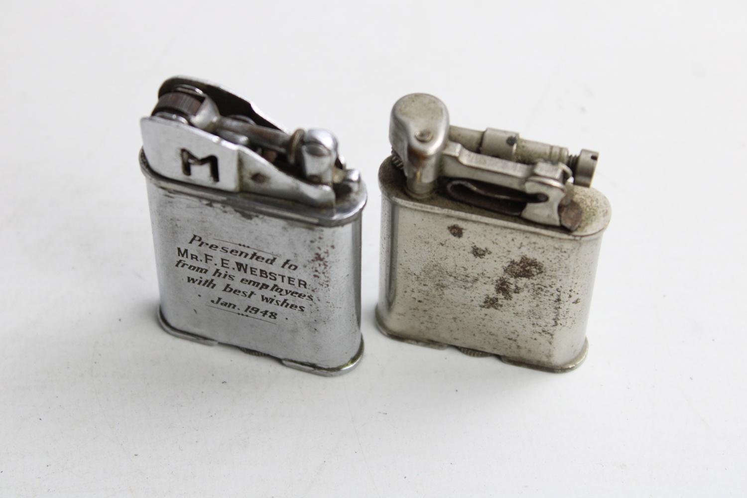 2 x Vintage Lift Arm Cigarette LIGHTERS Inc Polo, Morlite Pend