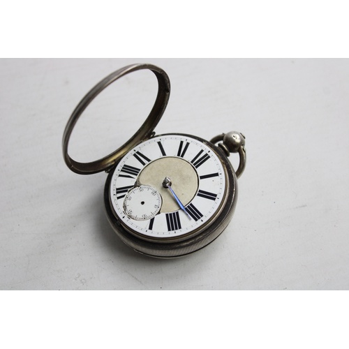 109 - Antique Gents Hallmarked .925 STERLING SILVER Fusee Pocket Watch Key-Wind (192g)