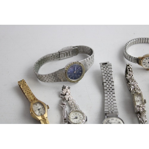 114 - 8 x Vintage Ladies WRISTWATCHES Hand-Wind WORKING Inc. Milus, Rotary Etc