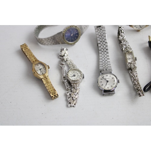 114 - 8 x Vintage Ladies WRISTWATCHES Hand-Wind WORKING Inc. Milus, Rotary Etc