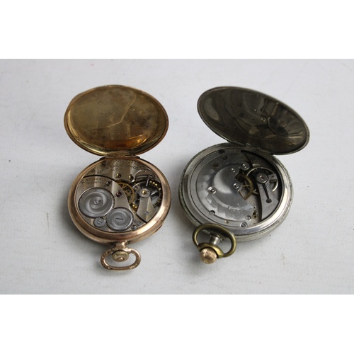 117 - 2 x Vintage Gents POCKET WATCHES Hand-Wind WORKING Inc Elgin, Belga