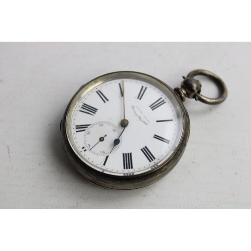 139 - Vintage RAILWAY Regulator Stamped .999 Fine SILVER Pocket Watch Key-Wind (102g)