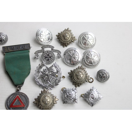 156 - 20 x St Johns Ambulance BADGES & BUTTONS w/ Queens Jubilee Medal, Safe Driving