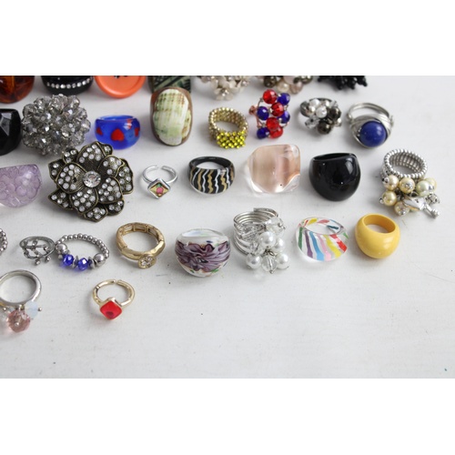 168 - 45 x Vintage & Retro RINGS inc. Statement, Plastic, Handmade, Beaded, Stretchy