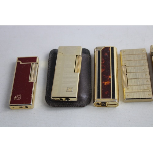 188 - 8 Assorted Vintage COLIBRI Cigarette LIGHTERS Inc Gold Tone, Silver Tone Etc