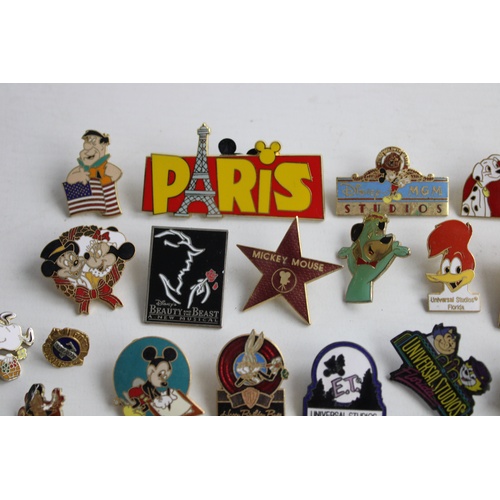 191 - 32 x Assorted CHARACTER Themed Pin BADGES Inc Disney, Enamel, Vintage Etc