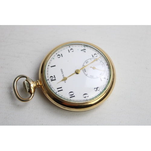 197 - Vintage Gents GARRARD Rolled Gold POCKET WATCH Hand-Wind WORKING (89g)