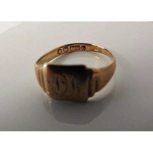 228 - VINTAGE 9ct GOLD RING 1.5g, SIZE J