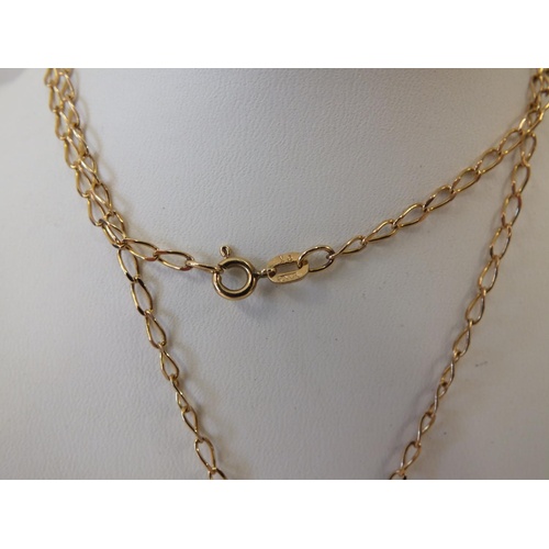 230 - 9ct GOLD CHAIN WITH TWO PENDANTS 3.7g, CHAIN LENGTH 18