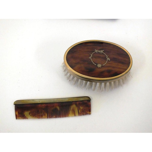 246 - ANTIQUE TRAVEL BRUSH AND COMB GROOMING SET