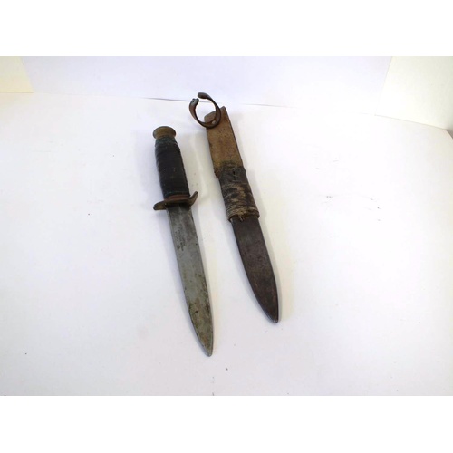 295 - TAYLOR WITNESS SHEFFIELD ENGLAND BOWIE KNIFE IN ORIGINAL SHEATH