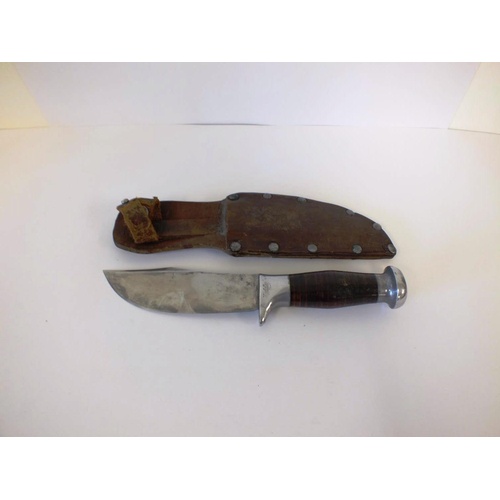 298 - KINFOLKS INC BOWIE KNIFE IN SHEATH