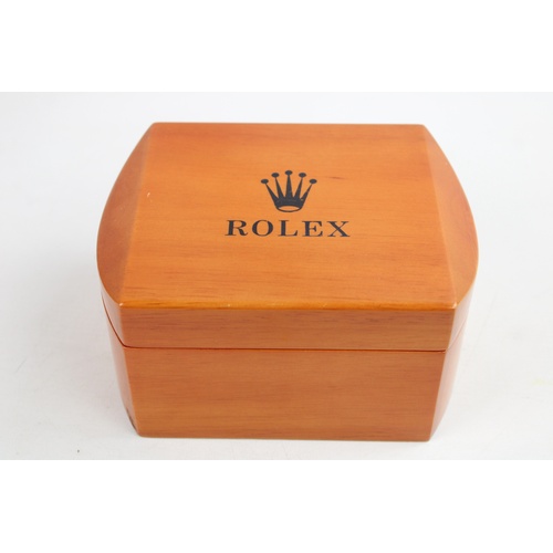 Genuine Gents ROLEX WOODEN Watch Box w Tag Cushion